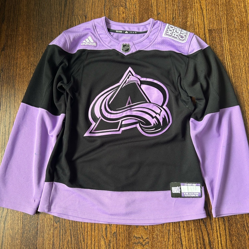 Adidas NHL Goalie Black and Purple Jersey